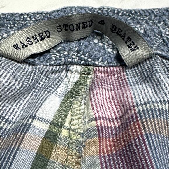 Vintage 1946 WASHED STONED & BEATEN Men's Draw String Plaid Shorts Size Large - Picture 5 of 11